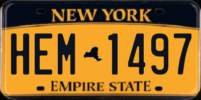 NY license plate HEM1497