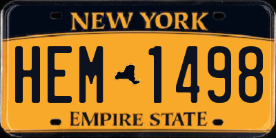 NY license plate HEM1498