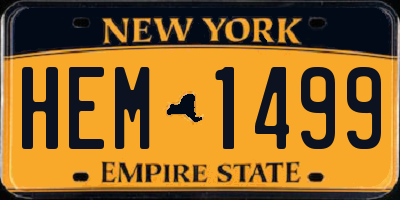 NY license plate HEM1499