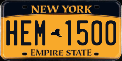 NY license plate HEM1500