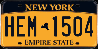 NY license plate HEM1504