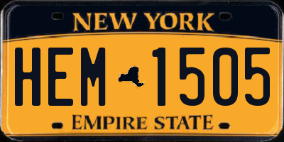NY license plate HEM1505