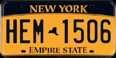 NY license plate HEM1506