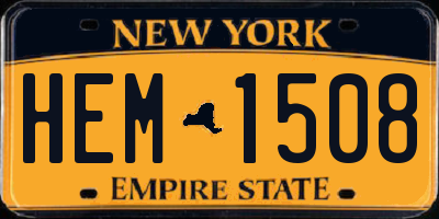NY license plate HEM1508