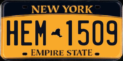 NY license plate HEM1509
