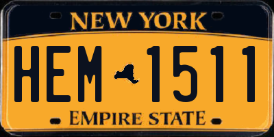 NY license plate HEM1511