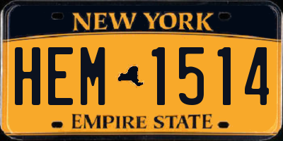 NY license plate HEM1514