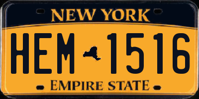 NY license plate HEM1516