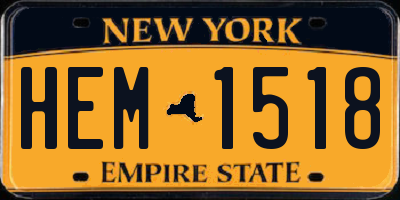 NY license plate HEM1518