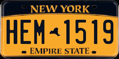 NY license plate HEM1519
