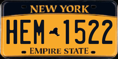 NY license plate HEM1522