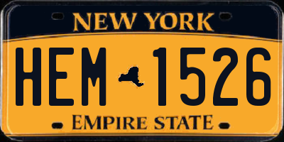 NY license plate HEM1526