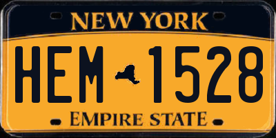 NY license plate HEM1528