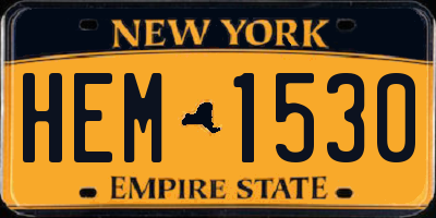 NY license plate HEM1530