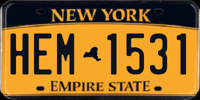NY license plate HEM1531