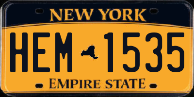 NY license plate HEM1535