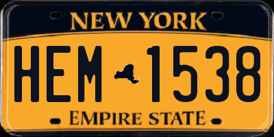 NY license plate HEM1538