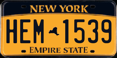 NY license plate HEM1539
