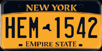 NY license plate HEM1542