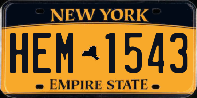 NY license plate HEM1543