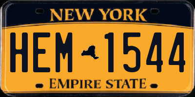 NY license plate HEM1544