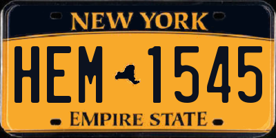 NY license plate HEM1545
