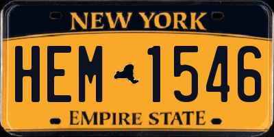 NY license plate HEM1546
