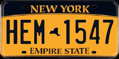 NY license plate HEM1547