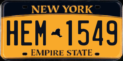 NY license plate HEM1549