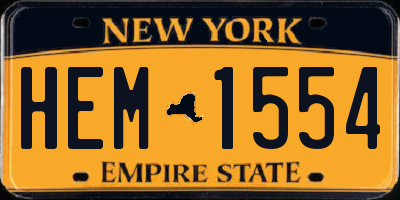 NY license plate HEM1554