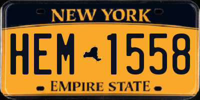 NY license plate HEM1558