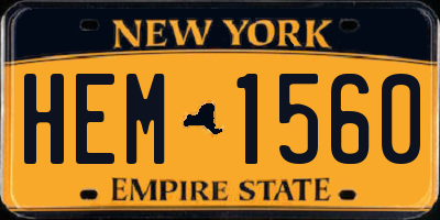 NY license plate HEM1560