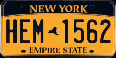 NY license plate HEM1562