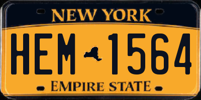 NY license plate HEM1564
