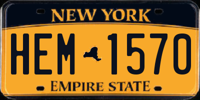 NY license plate HEM1570