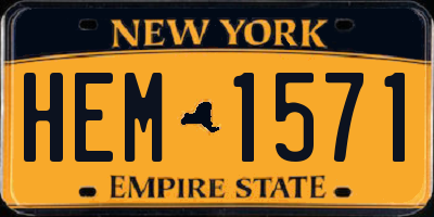 NY license plate HEM1571