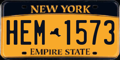 NY license plate HEM1573