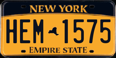 NY license plate HEM1575