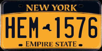 NY license plate HEM1576