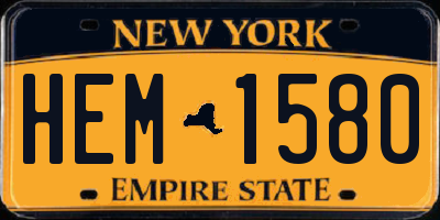 NY license plate HEM1580