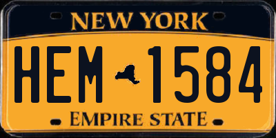 NY license plate HEM1584