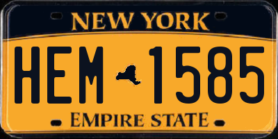 NY license plate HEM1585