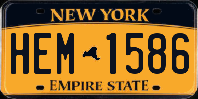 NY license plate HEM1586