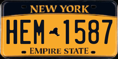 NY license plate HEM1587