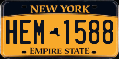 NY license plate HEM1588