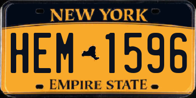 NY license plate HEM1596