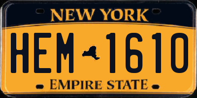 NY license plate HEM1610