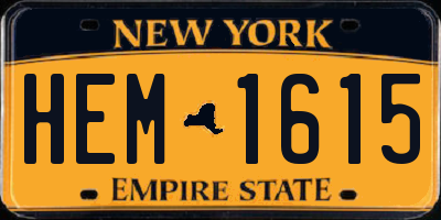 NY license plate HEM1615