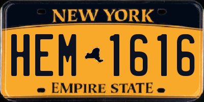 NY license plate HEM1616