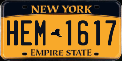 NY license plate HEM1617